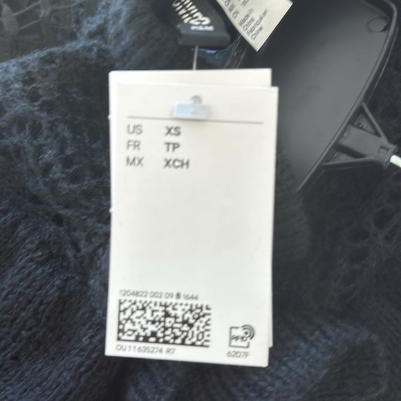 NWT H&M Black Ruffled Knit Sweater XS - Picture 11 of 11